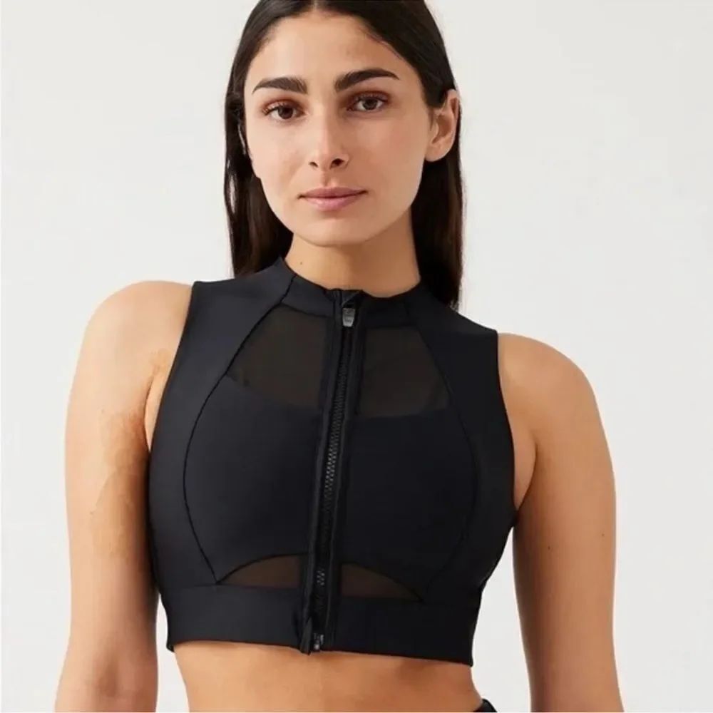Outdoor Voices STW Zip Front Bra Black S